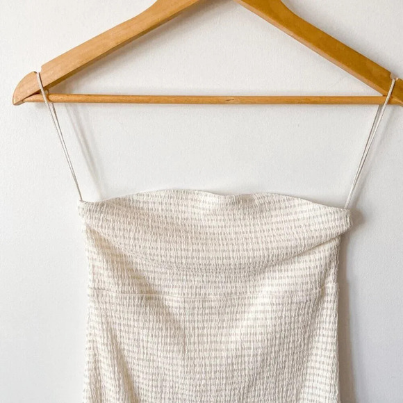 Aritzia Wilfred Attention Smocked Strapless Mini Tube Dress Size Small - Picture 5 of 8